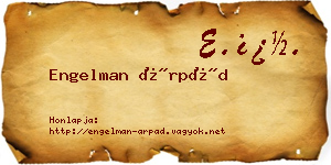 Engelman Árpád névjegykártya